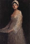 Nicolae Grigorescu Woman with Plate oil painting reproduction